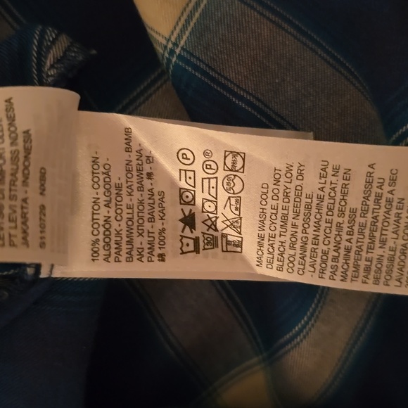 LEVI'S BRAND MEN'S SIGNATURE LONG SLEEVE FRONT BUTTON PLAID SHIRT SIZE LARGE - Picture 16 of 16